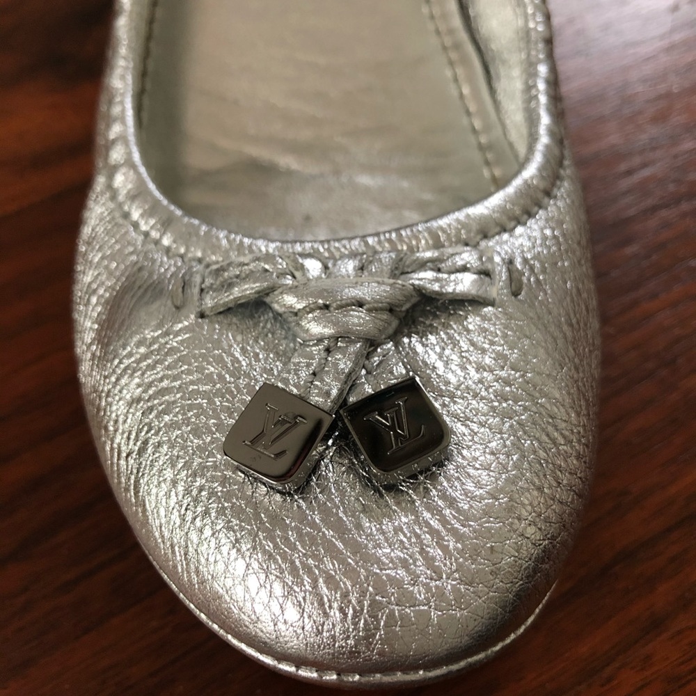 Louis Vuitton Silver Ballet Flats - Picture 11 of 11